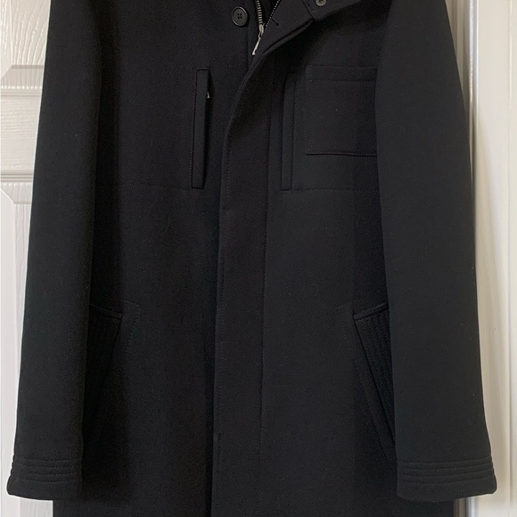Men’s Black John Varvatos wool outer long coat made in Italy - Picture 3 of 8